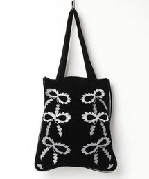 【CASSELINI/キャセリーニ】ベロア刺繍トートバッグ