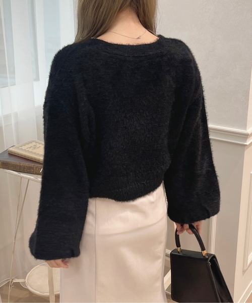 apres jour(アプレジュール)の「フェザーきらきらボタンカーディガン【ZOZOTOWN限定アイテム】(カーディガン/ボレロ・レディース・ブラック/ライトピンク/スモークピンク/ブルーグレー/ライトベージュ/オフホワイト・フリー/X-LARGE)」の17枚目の写真