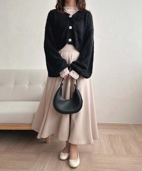 フェザーきらきらボタンカーディガン【ZOZOTOWN限定アイテム