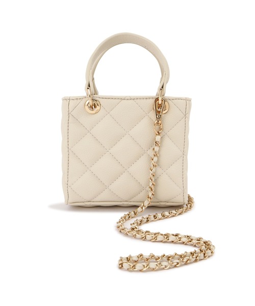 NATURAL BEAUTY BASIC（ナチュラルビューティーベーシック）の「◇【Oggi11月号掲載】タイニーレディバッグ（ショルダーバッグ・レディース・ブルー/ブラック/オフホワイト・ﾌﾘ-）」の4枚目の写真