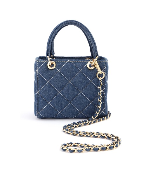 NATURAL BEAUTY BASIC（ナチュラルビューティーベーシック）の「◇【Oggi11月号掲載】タイニーレディバッグ（ショルダーバッグ・レディース・ブルー/ブラック/オフホワイト・ﾌﾘ-）」の10枚目の写真