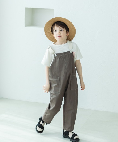 pairmanon(ペアマノン)の「【リンクコーデ】ツイルサロペット(サロペット/オーバーオール・キッズ・ブルー系その他/レッド系その他/ベージュ系その他/ホワイト系その他/グレー系その他/ブラック系その他・120/110/90/130/100/140/150)」の4枚目の写真