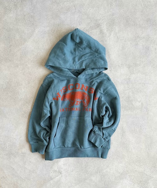 Life Support Products（ライフサポートプロダクツ）の「裏毛プリントパーカー（80～150cm）（パーカー・キッズ・オレンジ/ネイビー/パープル/ダークブルー・95/130/110/100/90/80/120/140/150）」の3枚目の写真