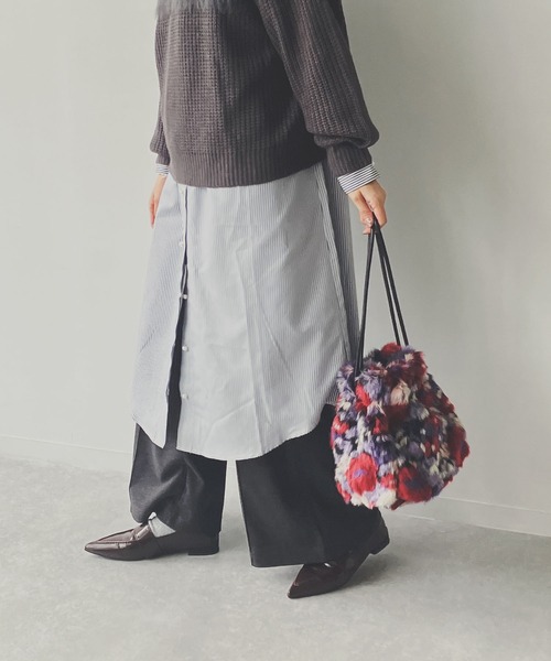 LUDLOW × aquagirl 新品タグ付 17AW ファー巾着バッグ GLOBAL WORK（グローバルワーク） ショルダー ショルダーバッグ ファー