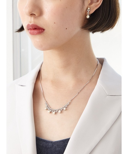 AIMER（エメ）の「ビジュー×パールネックレス（ネックレス・レディース・シルバー/ゴールド・FREE）」の7枚目の写真