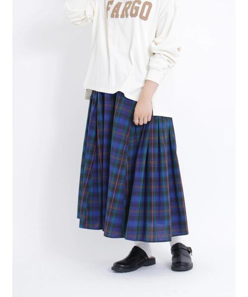 Samansa Mos2（サマンサ モスモス）の「柄アソート切替ギャザースカート（スカート・レディース・グレー/ピンク/ネイビー/キャメル/ベージュ・F）」の15枚目の写真