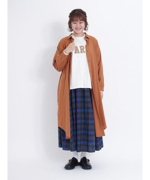 Samansa Mos2（サマンサ モスモス）の「柄アソート切替ギャザースカート（スカート・レディース・グレー/ピンク/ネイビー/キャメル/ベージュ・F）」の12枚目の写真