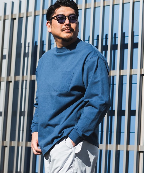 B&T CLUB(ビーティークラブ)の「+STRONG ポケット付き ロンT オールマイTシャツ B&T CLUB (ビーアンドティークラブ)(Tシャツ/カットソー・メンズ・ブルー/ワイン/ダークグレー/オレンジ/ベージュ/ホワイト/ブラック/グレー/パープル/ダークブラウン/ネイビー/カーキ・X3(6L~7L)/X2(4L~5L)/X1(3L~4L)/X4(8L~9L)/X5(9L~10L))」の9枚目の写真