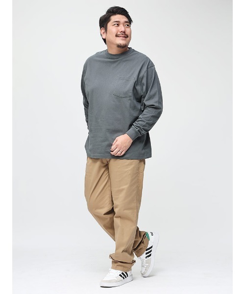 B&T CLUB(ビーティークラブ)の「+STRONG ポケット付き ロンT オールマイTシャツ B&T CLUB (ビーアンドティークラブ)(Tシャツ/カットソー・メンズ・ブルー/ワイン/ダークグレー/オレンジ/ベージュ/ホワイト/ブラック/グレー/パープル/ダークブラウン/ネイビー/カーキ・X3(6L~7L)/X2(4L~5L)/X1(3L~4L)/X4(8L~9L)/X5(9L~10L))」の18枚目の写真