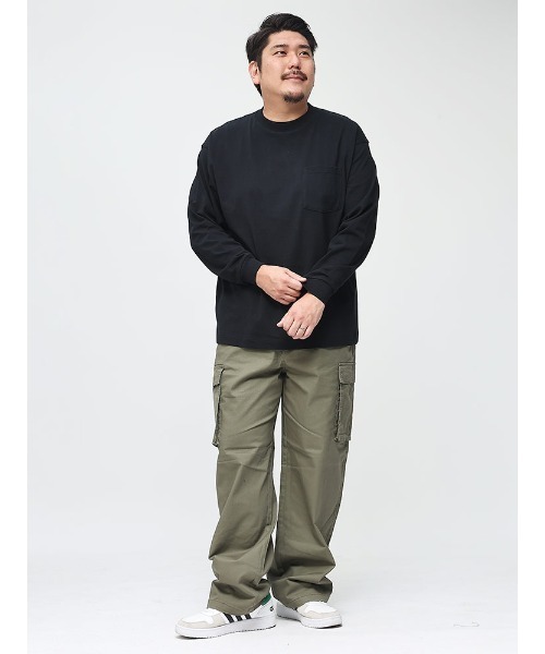 B&T CLUB(ビーティークラブ)の「+STRONG ポケット付き ロンT オールマイTシャツ B&T CLUB (ビーアンドティークラブ)(Tシャツ/カットソー・メンズ・ブルー/ワイン/ダークグレー/オレンジ/ベージュ/ホワイト/ブラック/グレー/パープル/ダークブラウン/ネイビー/カーキ・X3(6L~7L)/X2(4L~5L)/X1(3L~4L)/X4(8L~9L)/X5(9L~10L))」の16枚目の写真