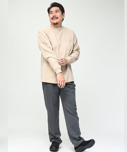 B&T CLUB(ビーティークラブ)の「+STRONG ポケット付き ロンT オールマイTシャツ B&T CLUB (ビーアンドティークラブ)(Tシャツ/カットソー・メンズ・ブルー/ワイン/ダークグレー/オレンジ/ベージュ/ホワイト/ブラック/グレー/パープル/ダークブラウン/ネイビー/カーキ・X3(6L~7L)/X2(4L~5L)/X1(3L~4L)/X4(8L~9L)/X5(9L~10L))」の20枚目の写真