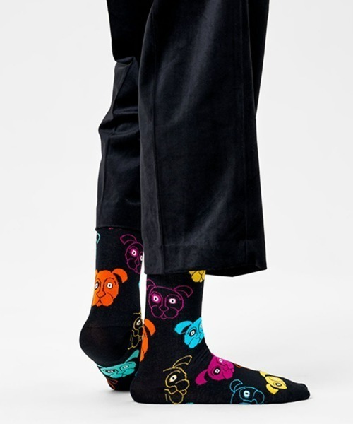 Happy Socks(ハッピーソックス)の「Happy Socks Dog クルーソックス 10201110(ソックス/靴下・レディース・ブラック・M/XL/L)」の1枚目の写真