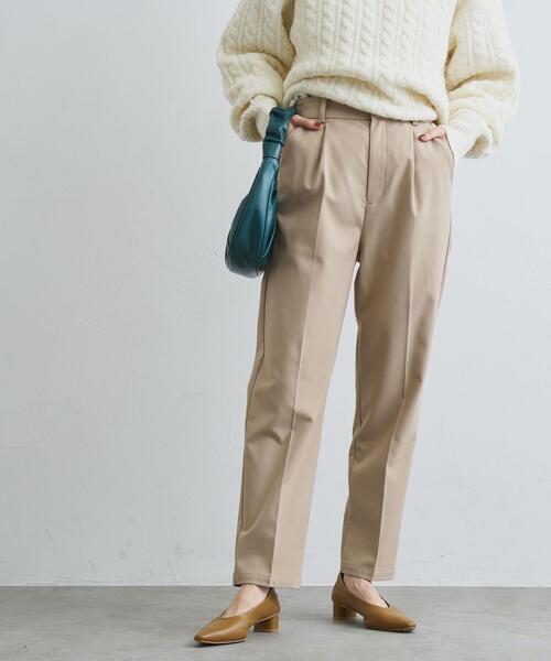 coen（コーエン）の「イージービューティーテーパードパンツ（WEB限定サイズ）（スラックス・レディース・ブラック/ベージュ/ダークグレー/モカ・S/L/M/XL）」の4枚目の写真