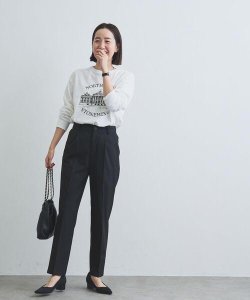 coen（コーエン）の「イージービューティーテーパードパンツ（WEB限定サイズ）（スラックス・レディース・ブラック/ベージュ/ダークグレー/モカ・S/L/M/XL）」の16枚目の写真