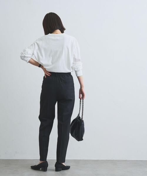 coen（コーエン）の「イージービューティーテーパードパンツ（WEB限定サイズ）（スラックス・レディース・ブラック/ベージュ/ダークグレー/モカ・S/L/M/XL）」の18枚目の写真