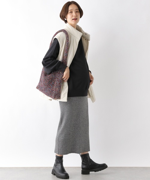 LEPSIM（レプシィム）の「【産前・産後対応】マタニティ／12ゲージ2WAYリブスカート　971642（マタニティウェア/グッズ・レディース・ブラック/ブラック系その他/ブラウン/アイボリー・FREE）」の11枚目の写真