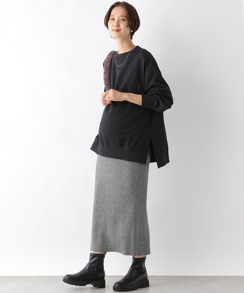 LEPSIM（レプシィム）の「【産前・産後対応】マタニティ／12ゲージ2WAYリブスカート　971642（マタニティウェア/グッズ・レディース・ブラック/ブラック系その他/ブラウン/アイボリー・FREE）」の12枚目の写真