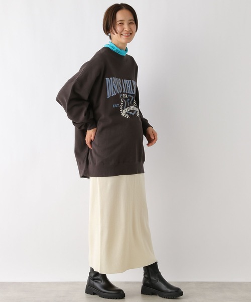 LEPSIM（レプシィム）の「【産前・産後対応】マタニティ／12ゲージ2WAYリブスカート　971642（マタニティウェア/グッズ・レディース・ブラック/ブラック系その他/ブラウン/アイボリー・FREE）」の6枚目の写真