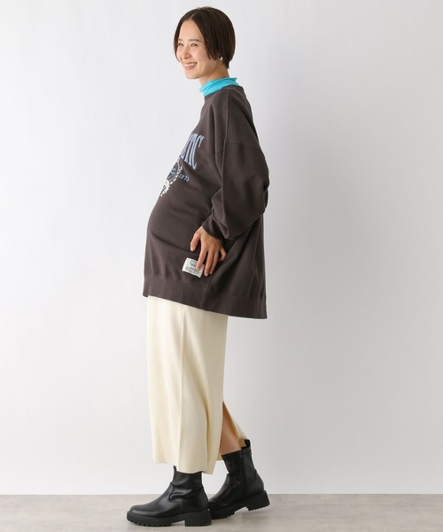 LEPSIM（レプシィム）の「【産前・産後対応】マタニティ／12ゲージ2WAYリブスカート　971642（マタニティウェア/グッズ・レディース・ブラック/ブラック系その他/ブラウン/アイボリー・FREE）」の7枚目の写真