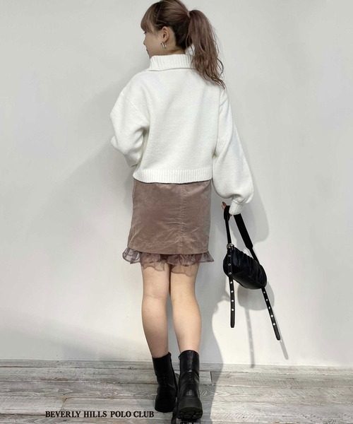 BEVERLY HILLS POLO CLUB(ビバリーヒルズポロクラブ)の「【BVERLY HILLS POLO CLUB】ハーフジップニットプルオーバー(ニット/セーター・レディース・ネイビー/ベージュ/オフホワイト/グレー・SMALL/MEDIUM)」の22枚目の写真