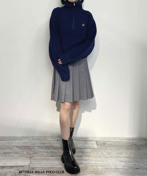 セール】【BVERLY HILLS POLO CLUB】ハーフジップニットプルオーバー