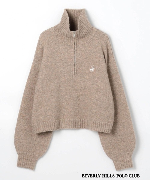 BEVERLY HILLS POLO CLUB(ビバリーヒルズポロクラブ)の「【BVERLY HILLS POLO CLUB】ハーフジップニットプルオーバー(ニット/セーター・レディース・ネイビー/ベージュ/オフホワイト/グレー・SMALL/MEDIUM)」の7枚目の写真