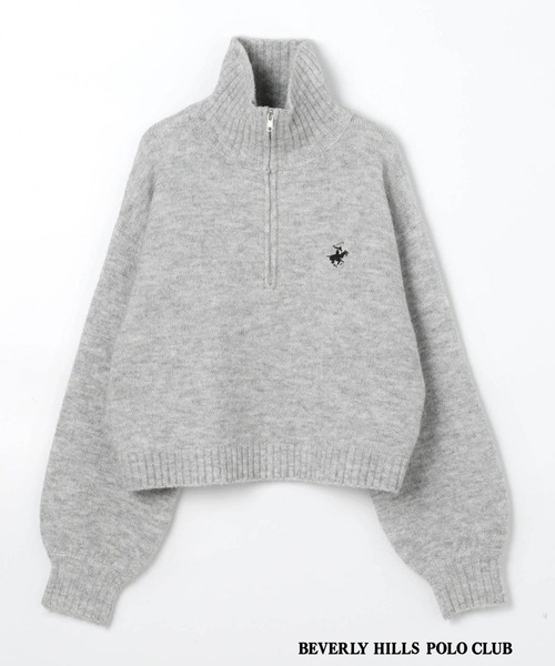 BEVERLY HILLS POLO CLUB(ビバリーヒルズポロクラブ)の「【BVERLY HILLS POLO CLUB】ハーフジップニットプルオーバー(ニット/セーター・レディース・ネイビー/ベージュ/オフホワイト/グレー・SMALL/MEDIUM)」の6枚目の写真