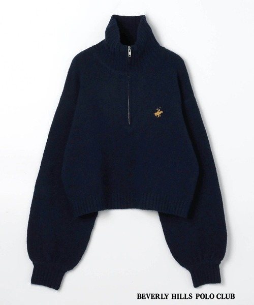 BEVERLY HILLS POLO CLUB(ビバリーヒルズポロクラブ)の「【BVERLY HILLS POLO CLUB】ハーフジップニットプルオーバー(ニット/セーター・レディース・ネイビー/ベージュ/オフホワイト/グレー・SMALL/MEDIUM)」の8枚目の写真