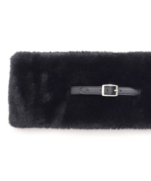 Arnold Palmer（アーノルドパーマー）の「フェイクファー ティペット（マフラー・レディース・ベージュ/ブラック/ブラウン・F）」の6枚目の写真