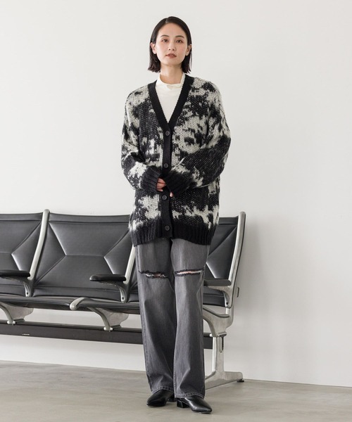 レア 60s Lombardy アクリルニットカーディガン ブラック L 黒 レア 60s Lombardy アクリルニットカーディガン ブラック L 黒 レア