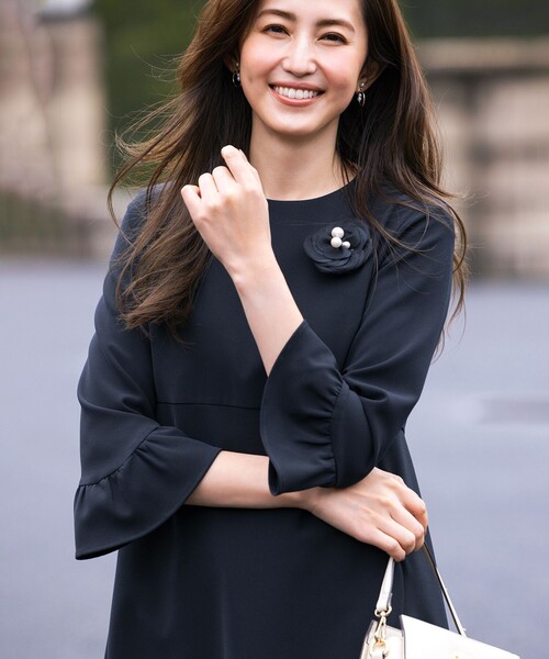 【セール】【KUMIKYOKU NAVY】コンフォータブルドレープフリル ワンピース（ワンピース）｜組曲（クミキョク）