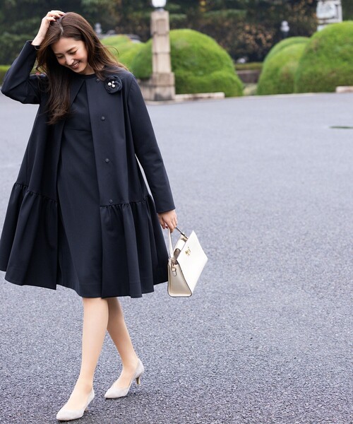 【セール】【KUMIKYOKU NAVY】コンフォータブルドレープフリル ワンピース（ワンピース）｜組曲（クミキョク）