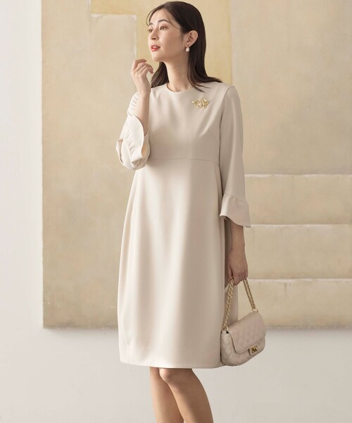 【セール】【KUMIKYOKU NAVY】コンフォータブルドレープフリル ワンピース（ワンピース）｜組曲（クミキョク）