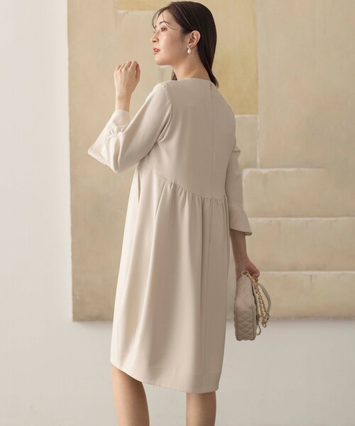 【セール】【KUMIKYOKU NAVY】コンフォータブルドレープフリル ワンピース（ワンピース）｜組曲（クミキョク）