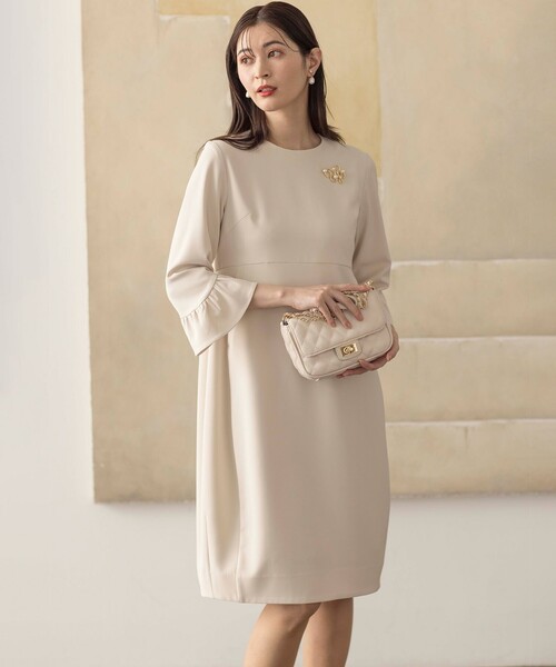 【セール】【KUMIKYOKU NAVY】コンフォータブルドレープフリル ワンピース（ワンピース）｜組曲（クミキョク）