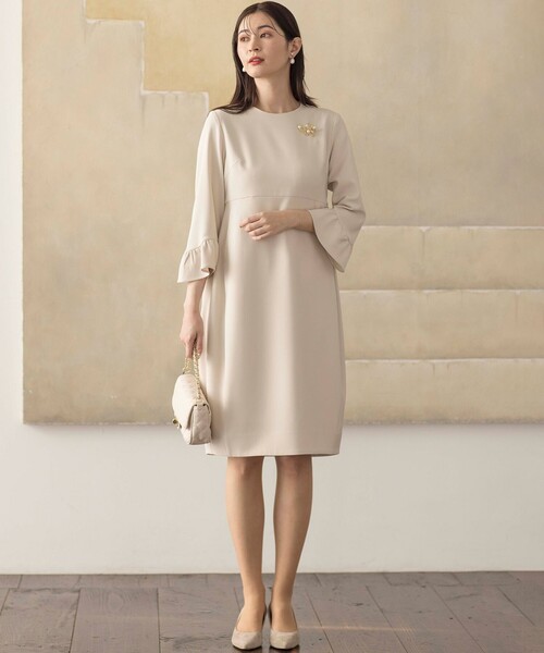 【セール】【KUMIKYOKU NAVY】コンフォータブルドレープフリル ワンピース（ワンピース）｜組曲（クミキョク）