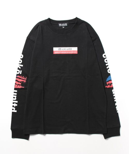 ecko unltd.（エコーアンリミテッド）の「23AW秋冬新作【ecko unltd.】エコーアンリミテッド　長袖　ロングスリーブTシャツ　Unisex　綿100%　ECM33401（Tシャツ/カットソー・メンズ・ブラック/ホワイト/ダークグリーン・LL/M/L）」の2枚目の写真