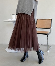 un+frame | velour tulle long skirt／ベロアチュールロングスカート(スカート)