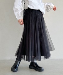 velour tulle long skirt／ベロアチュールロングスカート