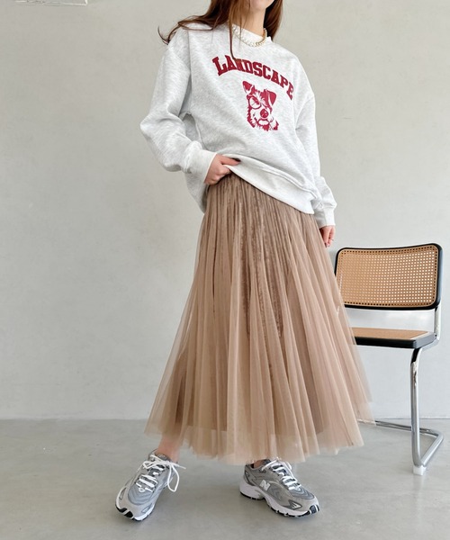 セール】velour tulle long skirt／ベロアチュールロング