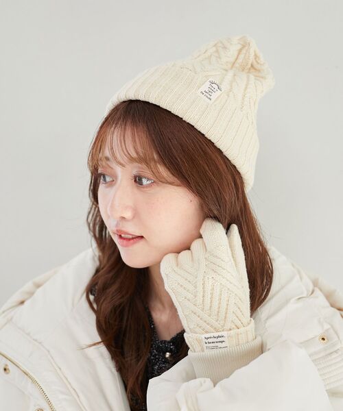 MAJESTIC LEGON（マジェスティックレゴン）の「リブ編み2wayニット帽（ニットキャップ/ビーニー・レディース・チャコールグレー/アイボリー・FREE）」の7枚目の写真