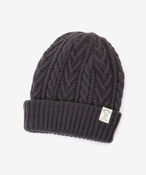 MAJESTIC LEGON（マジェスティックレゴン）の「リブ編み2wayニット帽（ニットキャップ/ビーニー・レディース・チャコールグレー/アイボリー・FREE）」の11枚目の写真