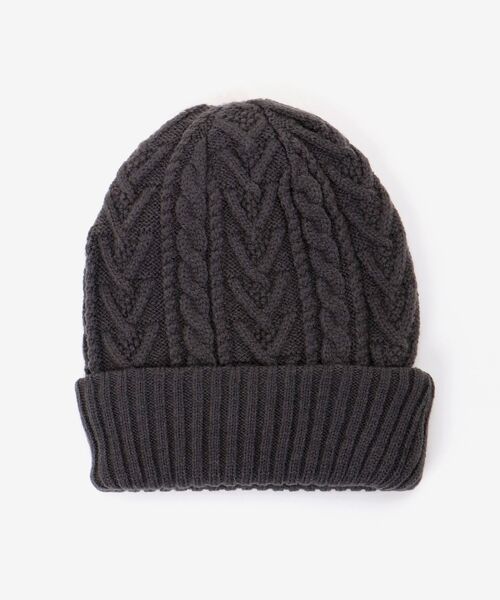 MAJESTIC LEGON（マジェスティックレゴン）の「リブ編み2wayニット帽（ニットキャップ/ビーニー・レディース・チャコールグレー/アイボリー・FREE）」の12枚目の写真