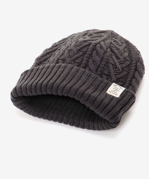 MAJESTIC LEGON（マジェスティックレゴン）の「リブ編み2wayニット帽（ニットキャップ/ビーニー・レディース・チャコールグレー/アイボリー・FREE）」の13枚目の写真