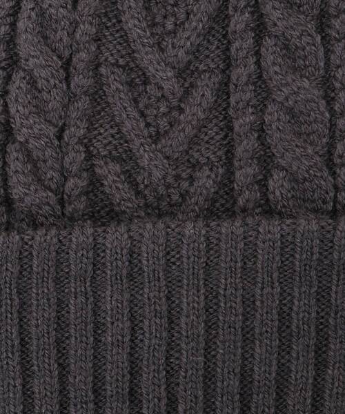 MAJESTIC LEGON（マジェスティックレゴン）の「リブ編み2wayニット帽（ニットキャップ/ビーニー・レディース・チャコールグレー/アイボリー・FREE）」の15枚目の写真
