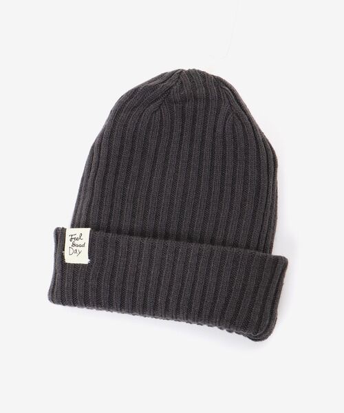 MAJESTIC LEGON（マジェスティックレゴン）の「リブ編み2wayニット帽（ニットキャップ/ビーニー・レディース・チャコールグレー/アイボリー・FREE）」の16枚目の写真