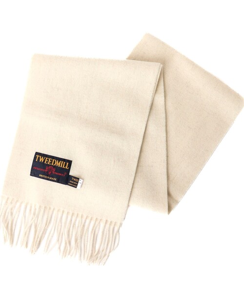 TWEED MILL（ツイードミル）の「【TWEEDMILL/ツイードミル】Lambswool Muffler Solid 25（マフラー・メンズ・ライトグレー/ロイヤルブルー/ブラック/グレー/ブラウン/オフホワイト/チャコールグレー・FREE）」の2枚目の写真