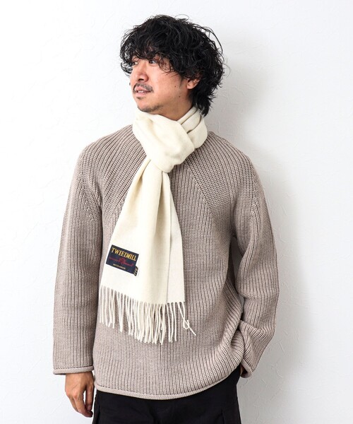 TWEED MILL（ツイードミル）の「【TWEEDMILL/ツイードミル】Lambswool Muffler Solid 25（マフラー・メンズ・ライトグレー/ロイヤルブルー/ブラック/グレー/ブラウン/オフホワイト/チャコールグレー・FREE）」の13枚目の写真