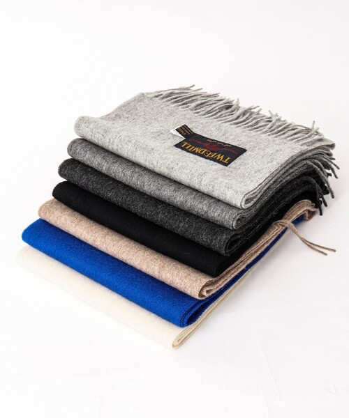 TWEED MILL（ツイードミル）の「【TWEEDMILL/ツイードミル】Lambswool Muffler Solid 25（マフラー・メンズ・ライトグレー/ロイヤルブルー/ブラック/グレー/ブラウン/オフホワイト/チャコールグレー・FREE）」の19枚目の写真