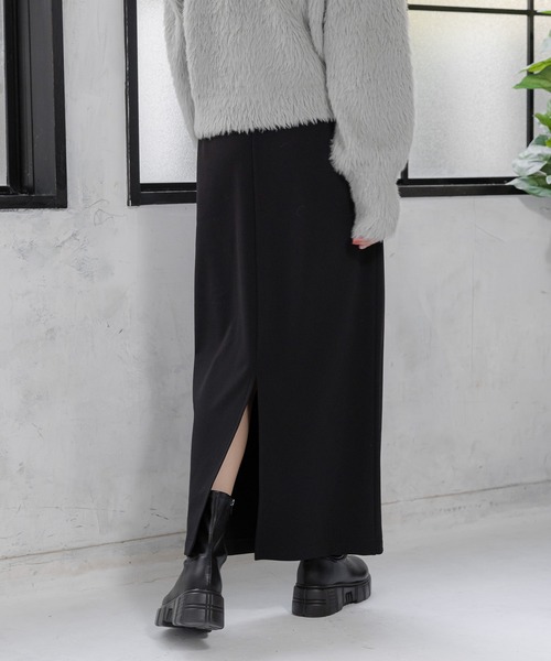 LAKOLE（ラコレ）の「起毛ジョーゼットナロースカート / 988121（スカート・レディース・アイボリー/ブラック/ブラウン・MEDIUM/SMALL）」の2枚目の写真